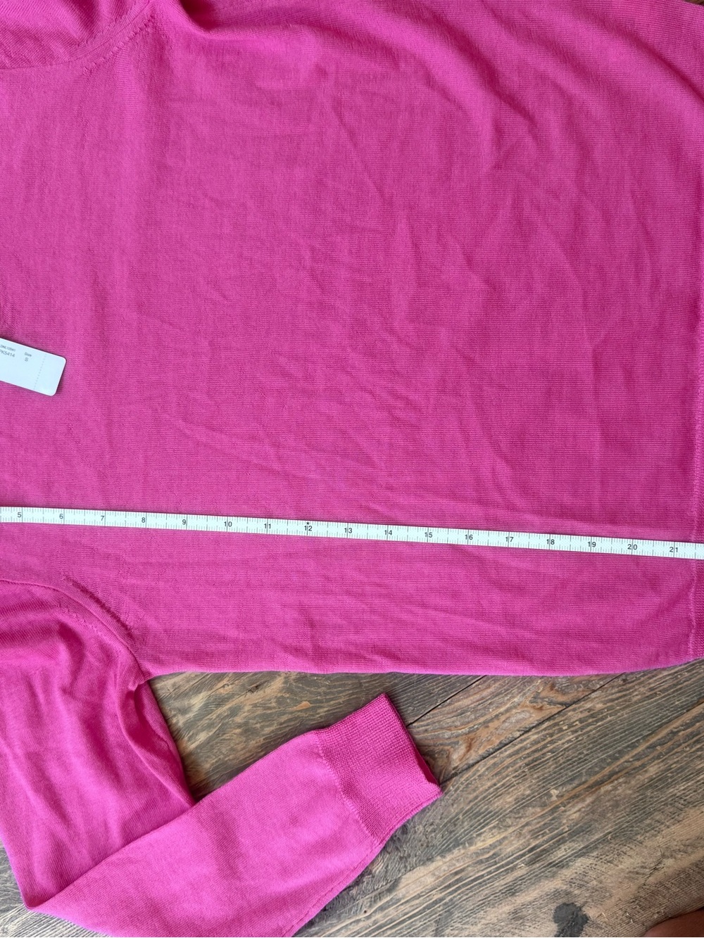 NEW-J. Crew Crewneck Sweater in Vibrant Fuchsia - Picture 4 of 8